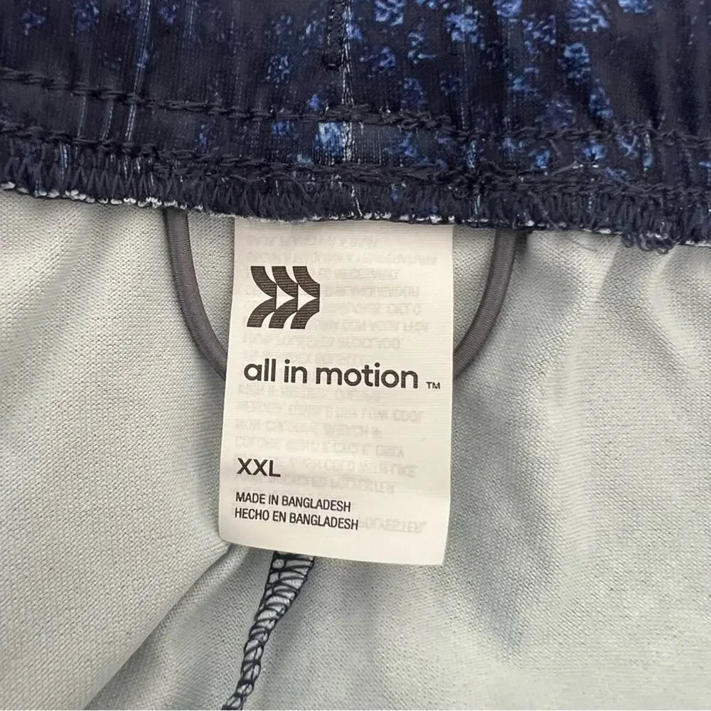 All In Motion Training Shorts blue print